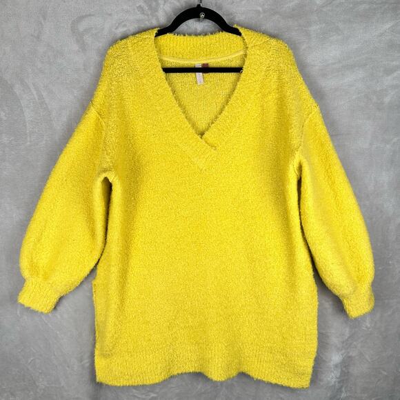 Pilcro Anthropologie Sweater Womens Medium Yellow Oversized Wool Cozy Chunky - Picture 1 of 13